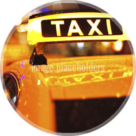 A close view of Taxi top light